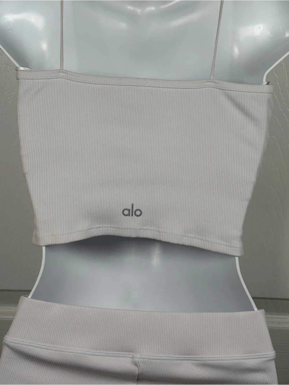 Alo Yoga Goddess Ribbed Bandeau Set White Size Medium A206